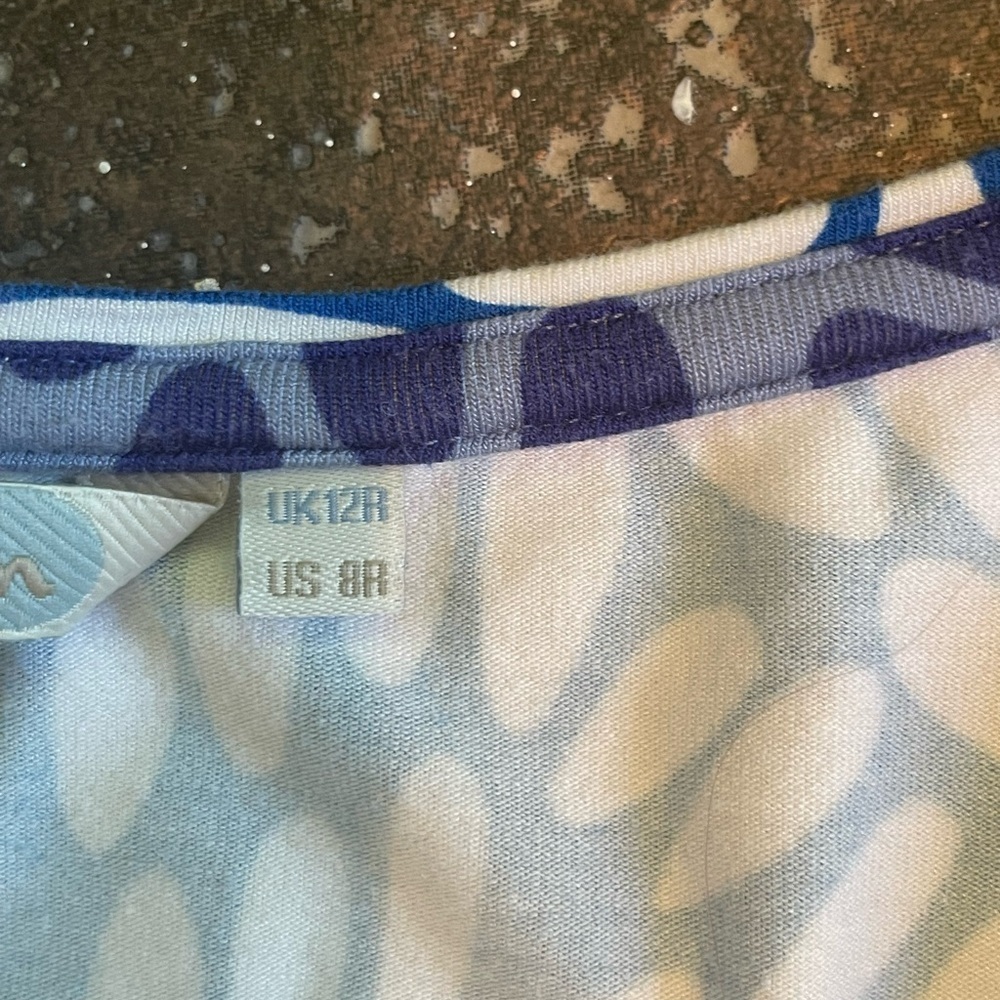 Boden Cap Sleeve Geometric Print Color Block Tie Waist Dress Size 8 - Picture 5 of 8